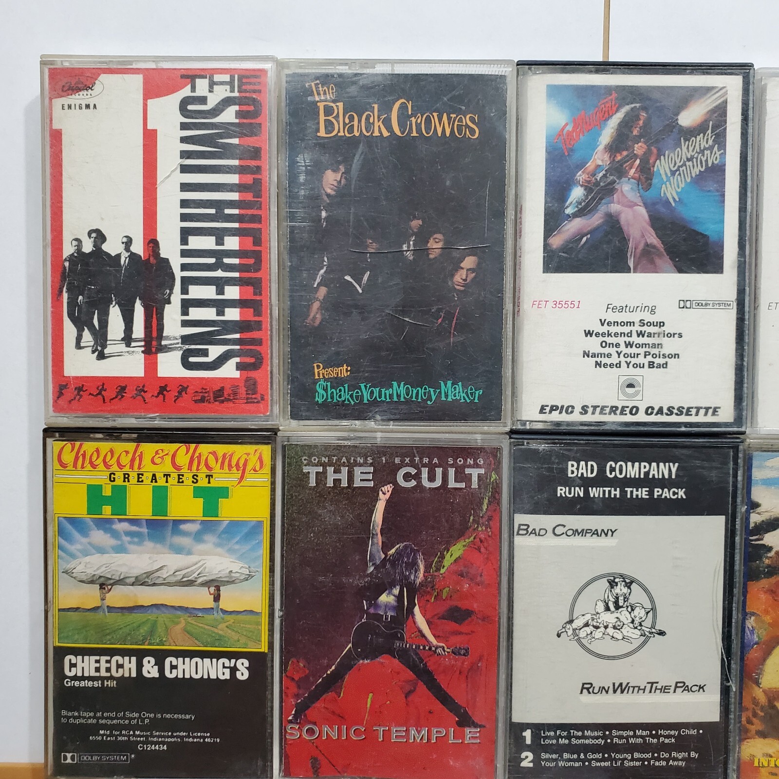 1980s 1990s Rock 10 Cassette Lot Black Crowes Tom Petty The Cult Tesla
