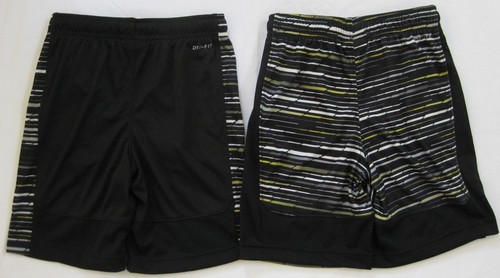 New Boys Nike DRY Dri-Fit Athletic Shorts Legacy Black White Yellow Stripe Siz 6 - Picture 2 of 7