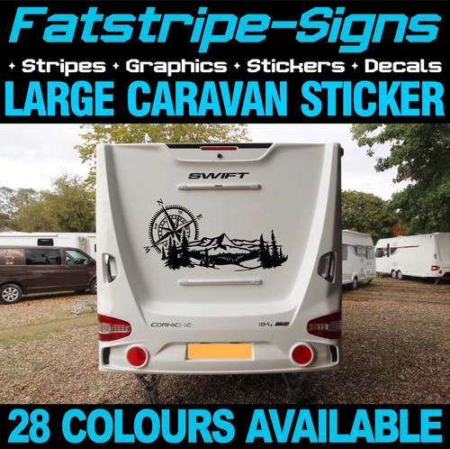 COMPASS & MOUNTAIN STICKERS GRAPHICS DECALS CAMPERVAN MOTORHOME CARAVAN