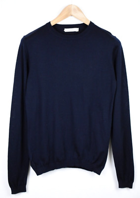 Suistudio Ethan Sweater Womens Large Wool Thin Crew Pullover Blue