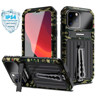Waterproof Gorilla Glass Metal Case for iPhone 14 Pro Max Samsung S22 S23 Ultla