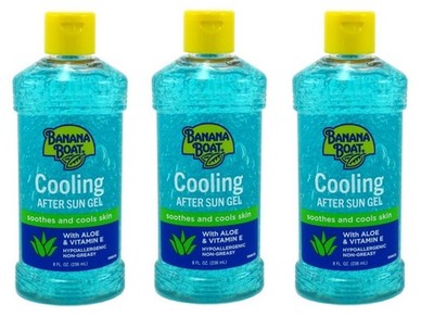 BL Banana Boat Aloe After Sun Gel 8oz Cooling With Vitamin-E X 3 Packs