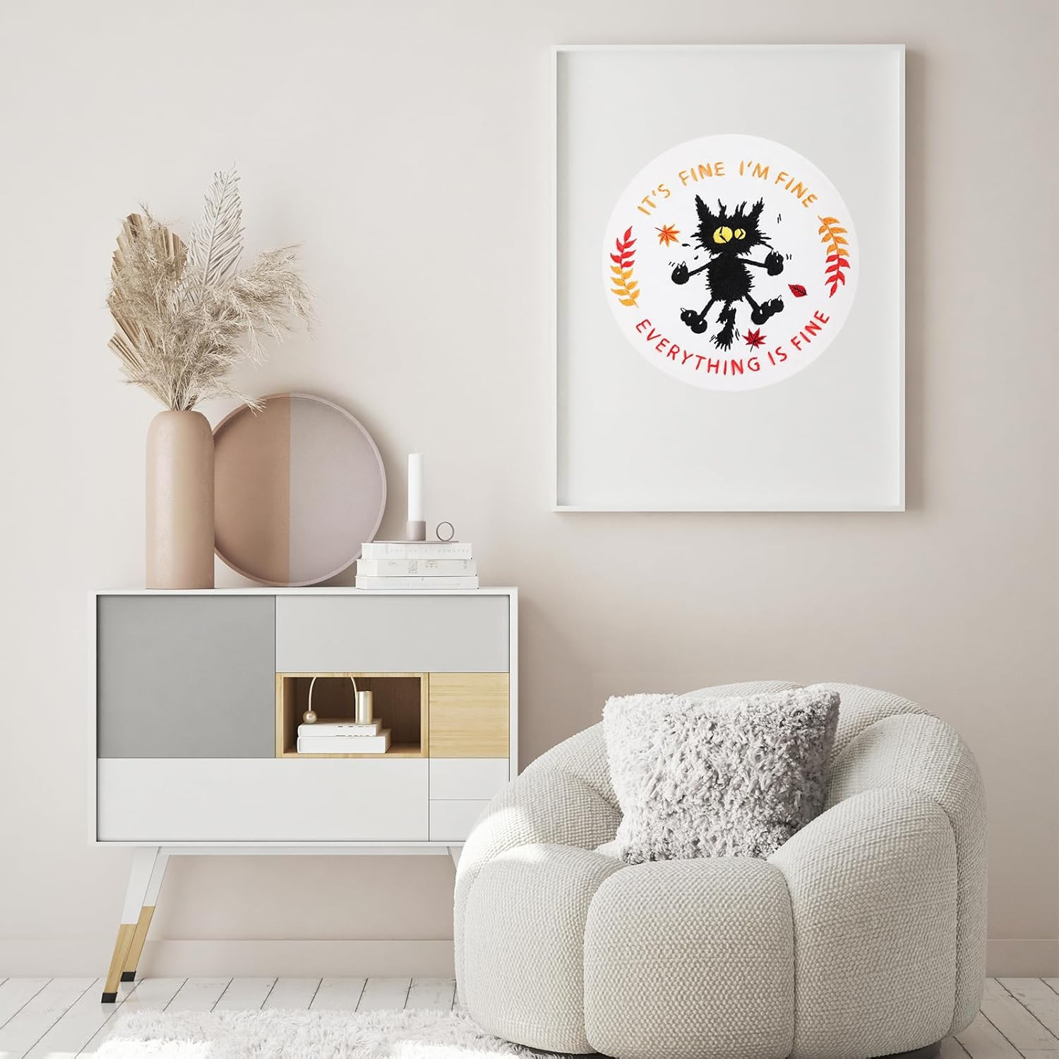 Cute Cat Embroidery Kits for Beginners with Funny Animal Pattern,Adults Starter