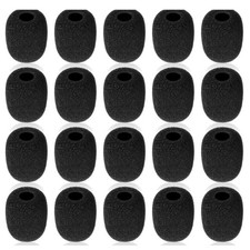 20 Stück Mikrofon-Windschutz Schaumstoffüberzug Schwarz 30 x 22 x 8 mm