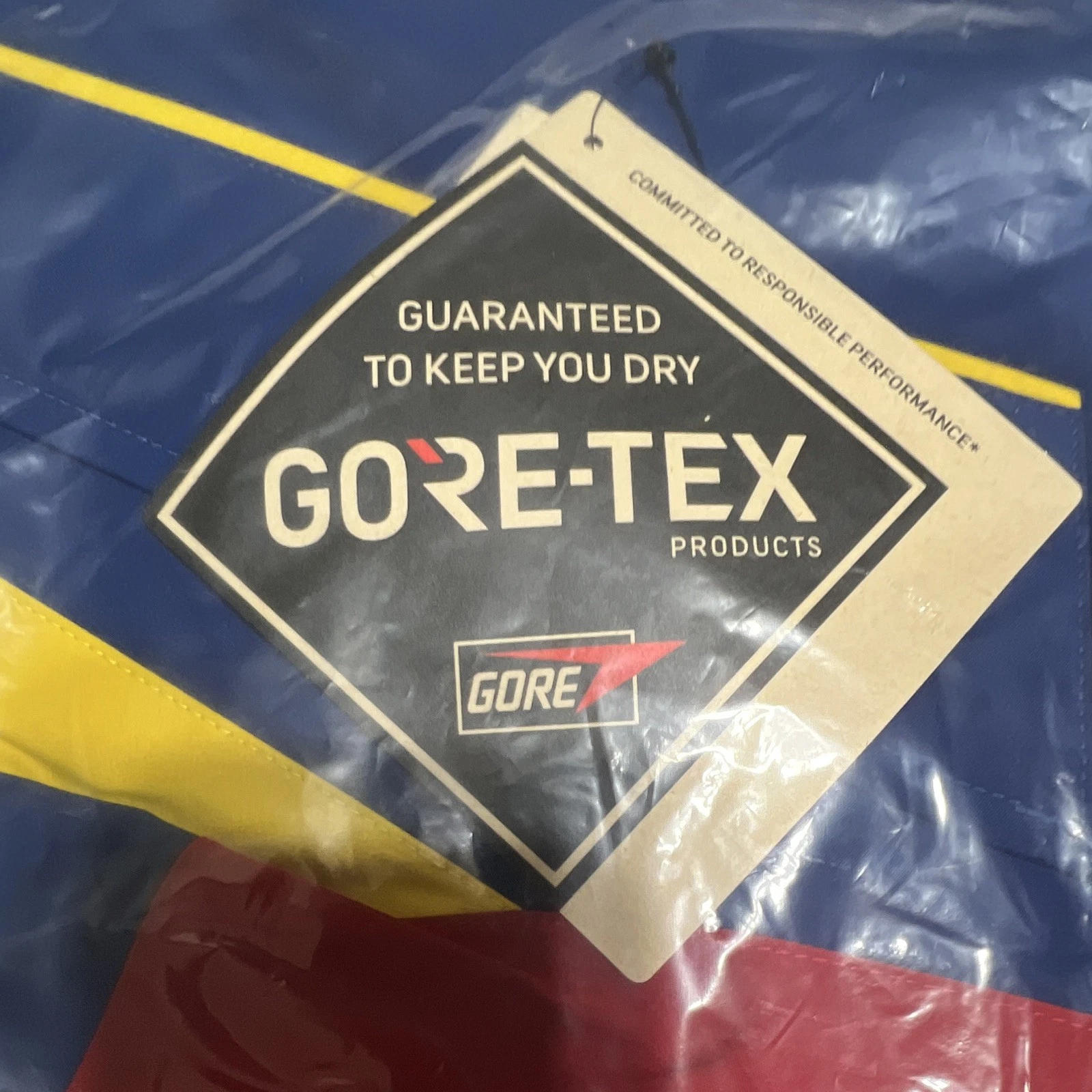 Berghaus GORE-TEX TRANGO GTX JKT Rain Coat Full Zip Men’s M Blue/Red/Yellow image 4