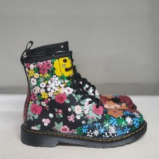 Dr. Martens 1460 Floral Mash Boot Black Women's Size 7M