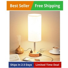 Bedside Table Lamp for Bedroom - 3 Way Dimmable Touch Lamp USB C Charging Por...
