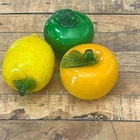 Vintage Murano Hand-blown Glass Fruits Lemon, Green & Yellow Apples