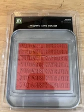 NEW Sealed Making Memories 200+Magnetic Rubber Stamp Alphabet PROVIDENCE tin Org