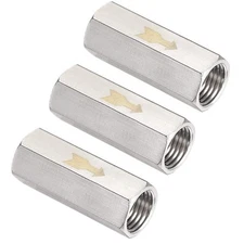 One Way Air Check Valve 1/4'' Femal Threaded Full Ports Brass Nickel Plating ...