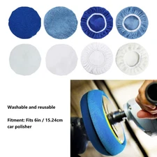 Car Polishing Pad Bonnet Kit 8pcs Reusable Car Buffing Pad Cover Waxer Bonn MMLE