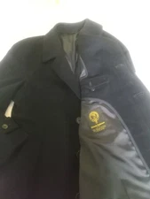 Kinloch Anderson Cashmere Long Coat Black Size L Used with Embroidery