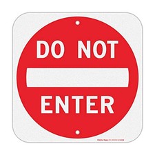 Do Not Enter Sign,12x12 Inch 12x12 inches Red - 1 Pack - 12 x 12 inch Aluminum