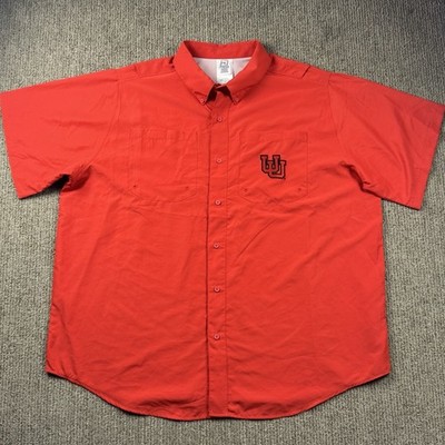 Pro Edge Mens 2XL Vented Button Up Shirt Fishing Outdoor University of Utah Utes