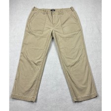Lands' End Women's 18W Mid Rise Straight Leg Pants Khaki Tan Casual Trousers