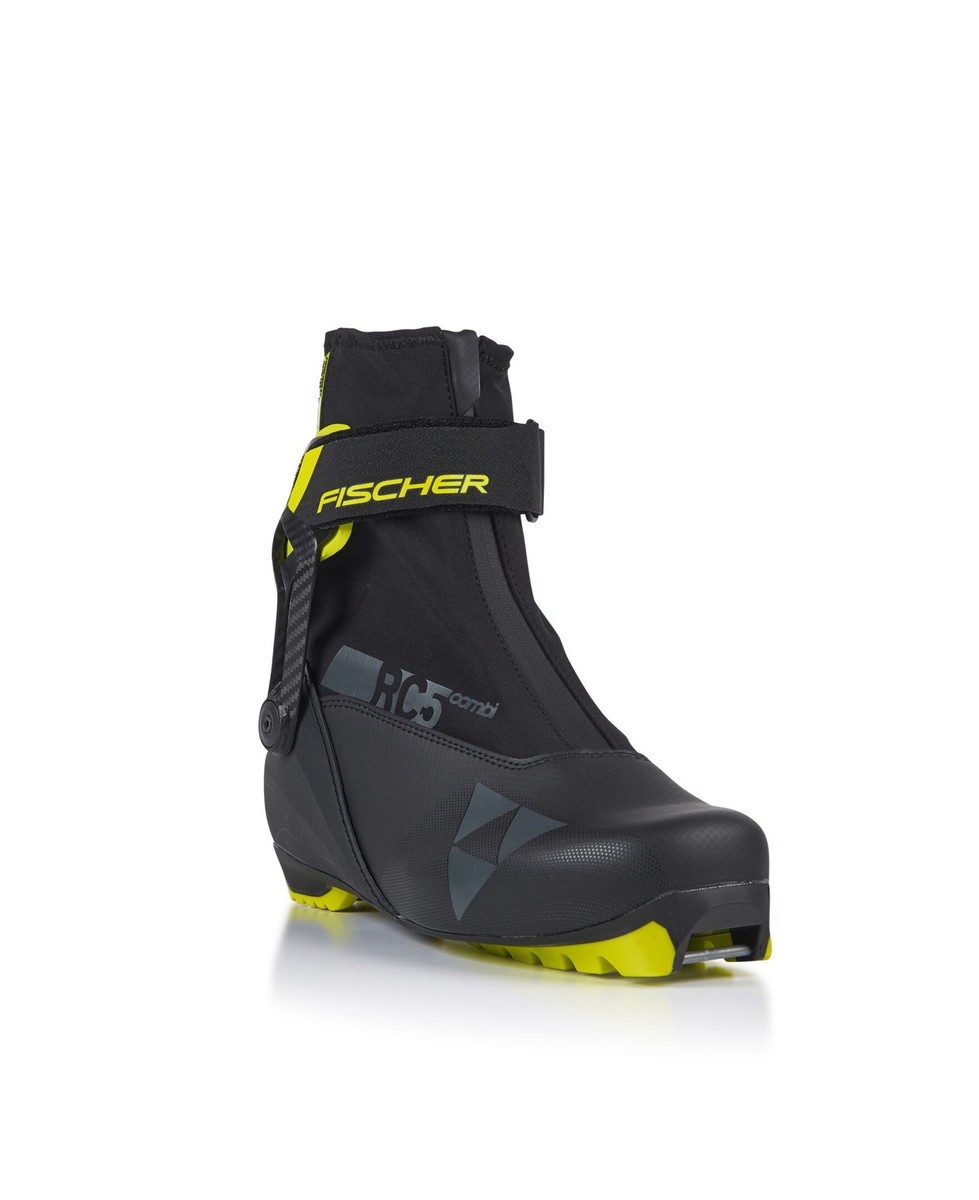 Fischer RC5 Combi Men's Cross Country Ski Boots, Black/Yellow, M42