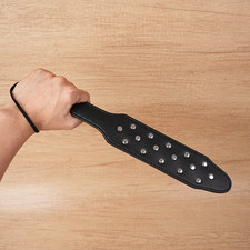 PU Leather Spanking Flogger Paddle with Rivet Bondage Adults Punish Couple BDSM