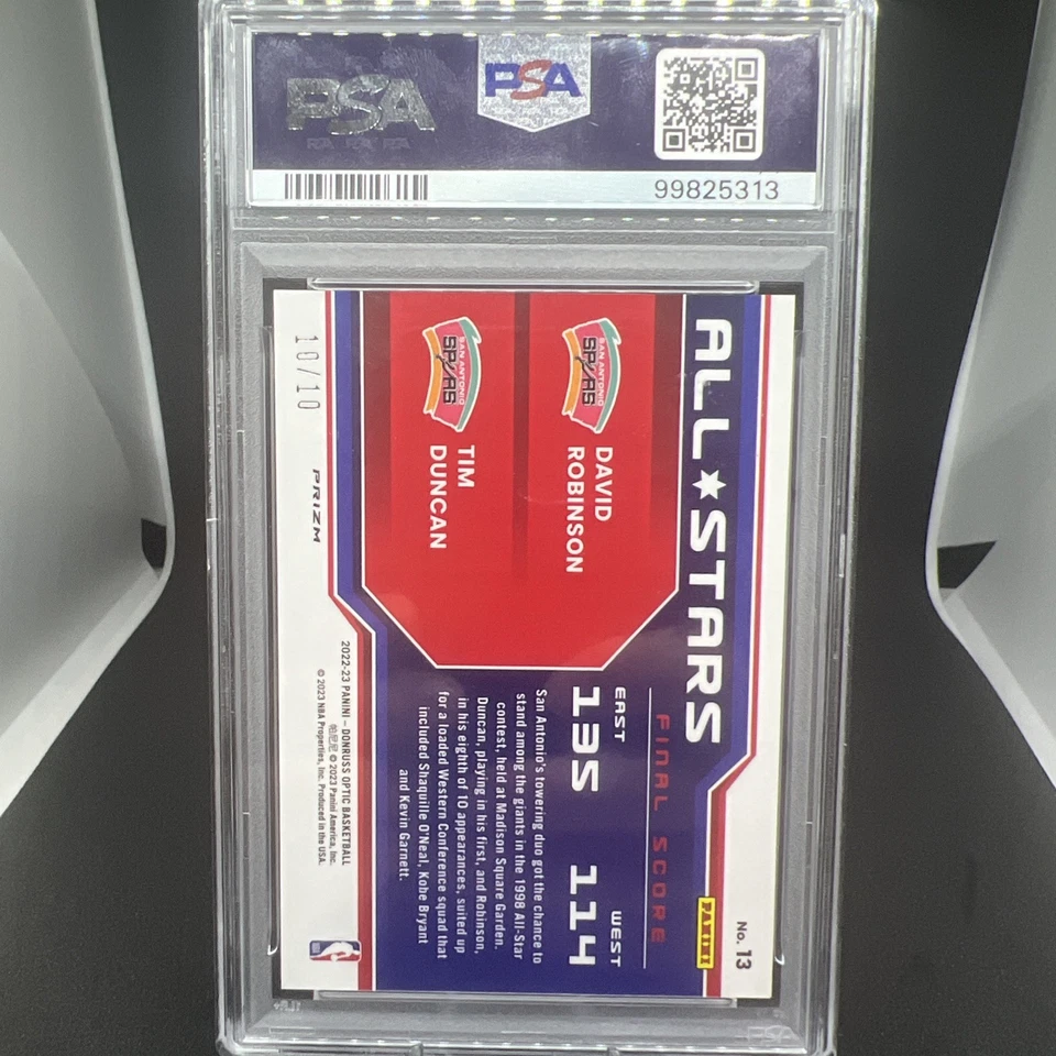 Donruss Optic #13 10/10 Robinson/Duncan All-Stars-Gold Wave 2022 PSA 9-POP 1!! Foto 3 de 4