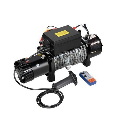 Electric Winch 12V Vehicle-Mounted Mini Crane 24-Foot Hoist Self-Rescue Lifting