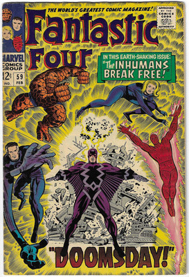 Fantastic Four #59 (1967)   (Dr.) DOOMSDAY!   Black Bolt Cover   Silver