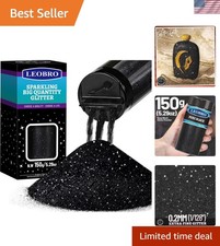 Black Glitter, 150g/5.29oz Black Fine Glitter...