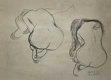 Gustav Klimt COA Painting Original Drawing Signed Art on Paper