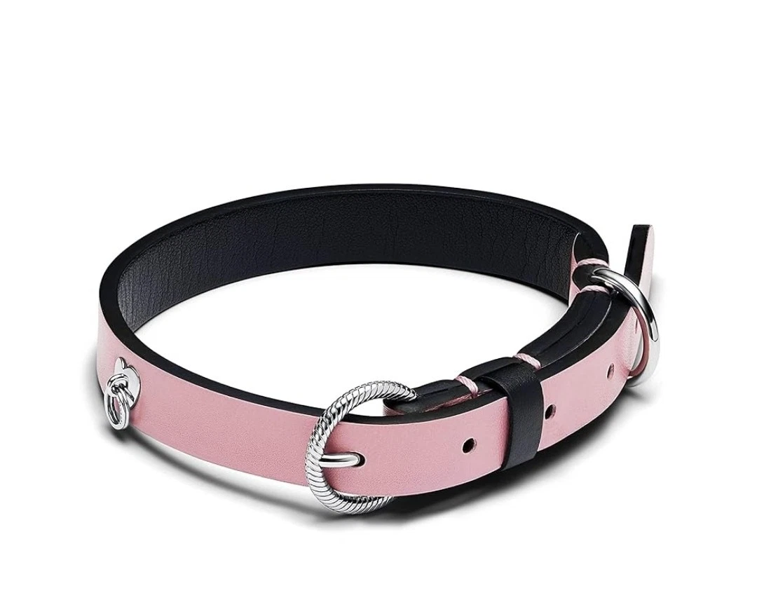 New Rare Pandora Pink Leather Free Cat Dog Pet Collar 312262 X Small 27cm