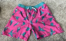 Chubbies Boys Swim Trunks  The Toucan Does It  Pink/blue Size 14/16 EUC