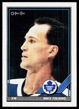 1991-92 O-Pee-Chee Mike Foligno #18 Toronto Maple Leafs