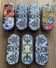 7 Brighton Metal Sunglass Cases Boxes - Floral - Lot