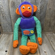 Vintage Multicolor 16 Plush Monkey W/ Wear. See Pics