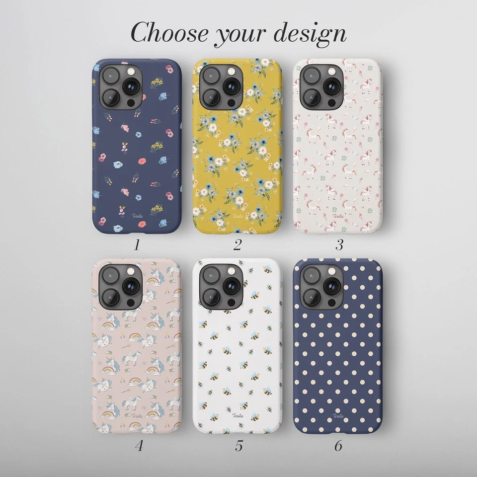 Funda Teléfono Personalizada para iPhone 16 16e 15 14 13 Pro Max Floral Abeja Shabby Foto 2 de 4