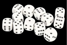  Lot of 12 White D6 Dice Set 10mm Rounded Edge, RPG D D Game 6-Sided, New