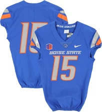 Boise State Broncos Team-Issued #15 Blue Jersey from Football Program - Size 38