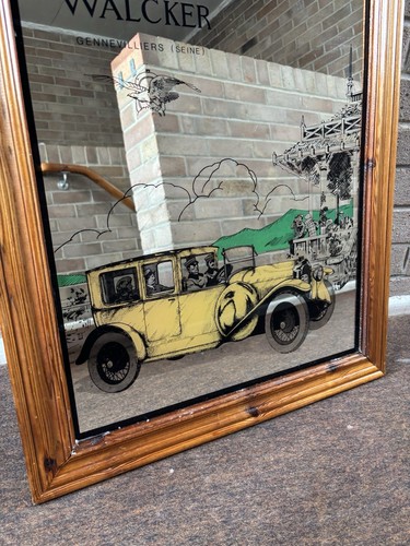 Vintage Chenard & Walcker Large Picture Mirror 70cm x 55cm French Art Deco Rare - Foto 2 di 9