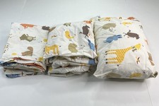 Land of Nod Crate Crib Sheet Set Fitted Flat Travel Pillow Bushy Tailed Animals