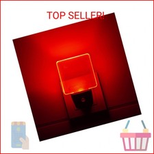2 Pack 0.5W Plug in LED Night Light with Dusk to Dawn Sensor Red