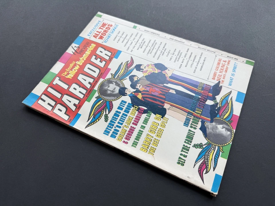 Hit Parader Magazine April 1969 • Beatles Yellow Submarine, George Harrison - Image 2 of 4