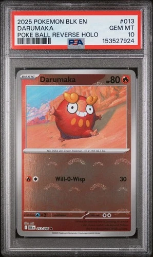 Pokemon Darumaka Black Bolt Reverse Poke Ball #013 Graded Card PSA 10
