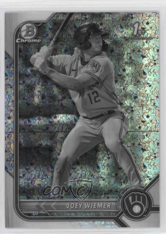 2022 Bowman Chrome Black & White Mini-Diamond Refractor Joey Wiemer #BCP-207 0c6