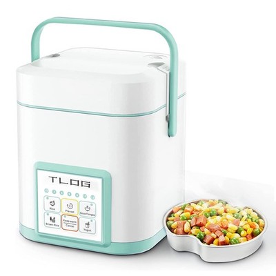 TLOG Mini Rice Cooker 2.5 Cups Uncooked, Healthy Ceramic Coating Portable Rice C