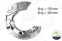 Spritzblech Bremsscheibe NEW Mobility Parts AIC 55739 Aluminium FüR BMW 3Er E90