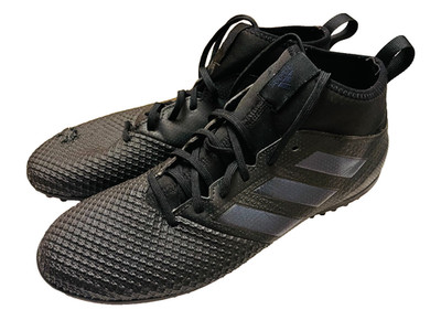 Adidas Ace 17.3 Football Mens Boots All  Black Dark Blue Accents US Size 11.5