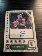 2023-24 Panini Donruss Optic Basketball Jaden Springer Signature Series Auto 