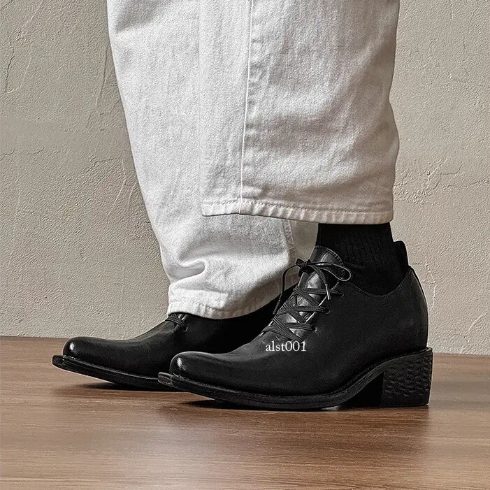 SAOLA Scarpe derby eleganti business retrò a punta uomo stringate tacco cubano oscurità taglia