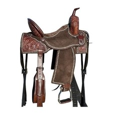 Horse Saddle Handmade Leather Barrel Racing Western Racer Equestrian Trail Tack