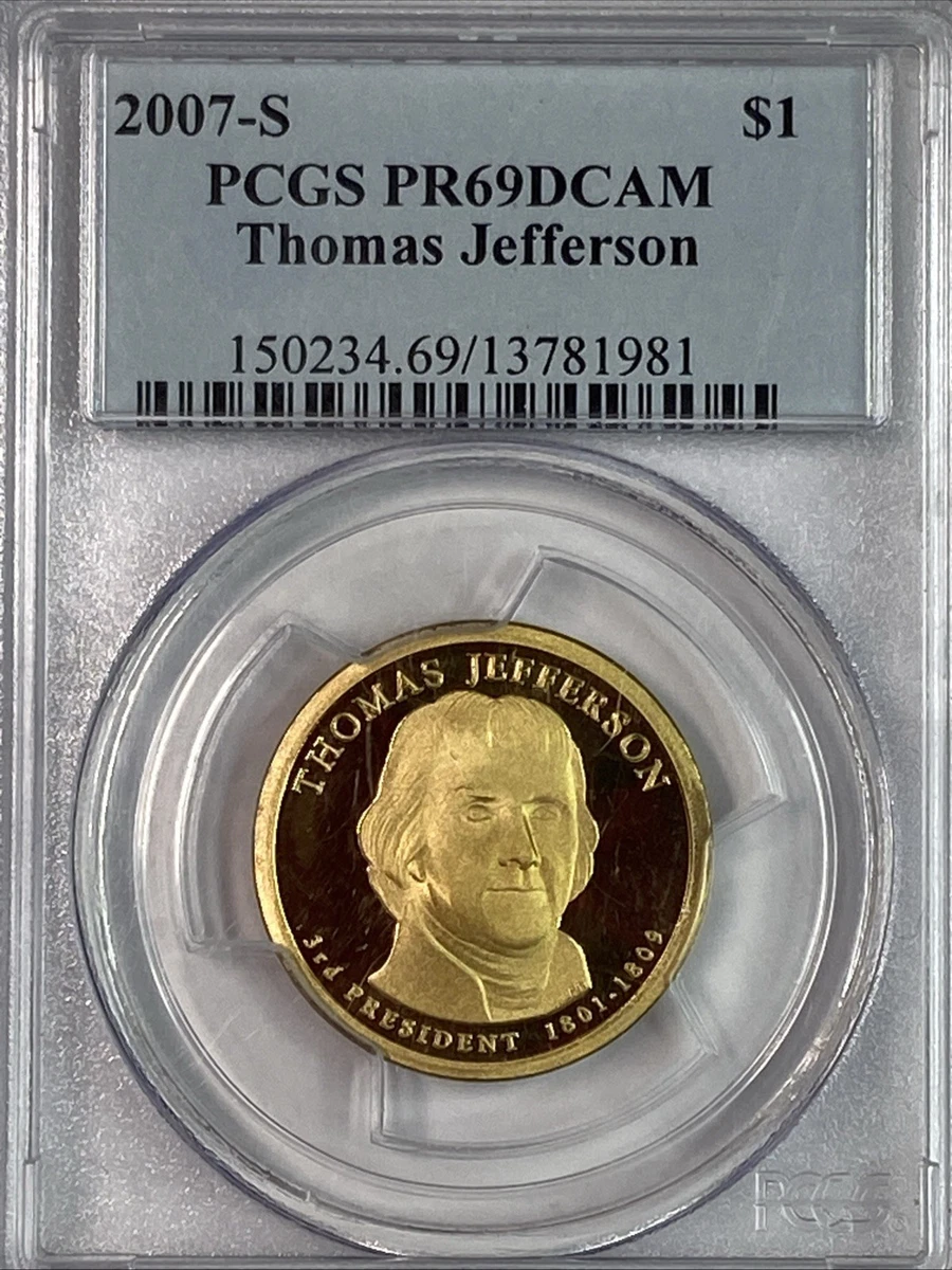 PCGS Certified PR 69 Graded 2007 Presidential Dollar Coins (2007