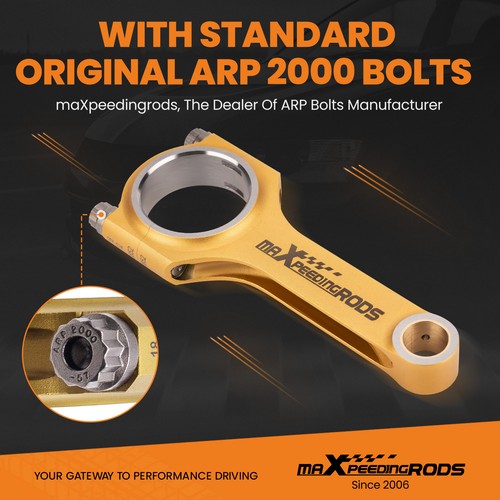 Performance Connecting Rods for Mitsubishi 4B11 4B11T 800+HP W/ Bolts 149.2mm - Picture 4 of 17