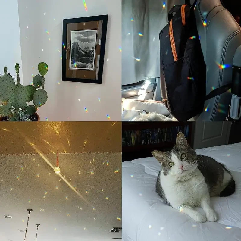 75mm Suncatcher Faceted Round Prism Crystal Glass Rainbow Maker Hanging Decor