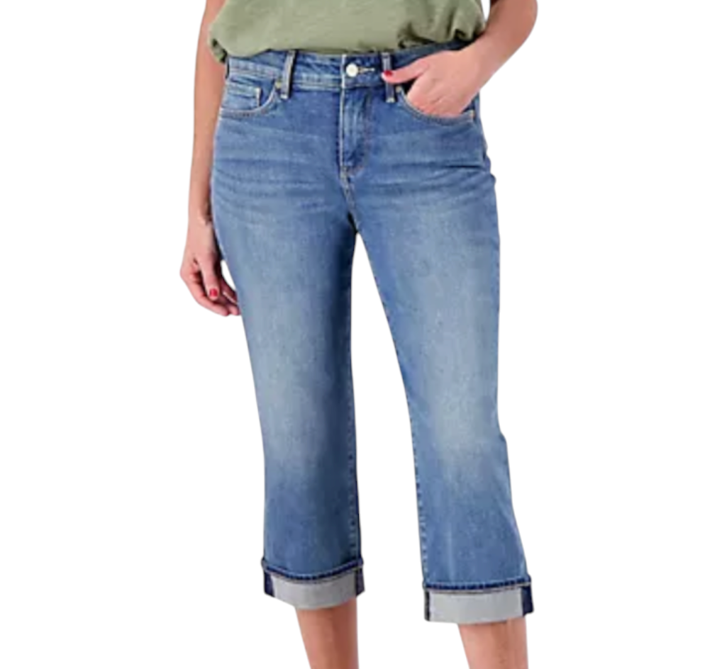 NYDJ Not Your Daughters Jeans MARILYN STRAIGHT Cropped Cuffed Cool Embrace SZ 8